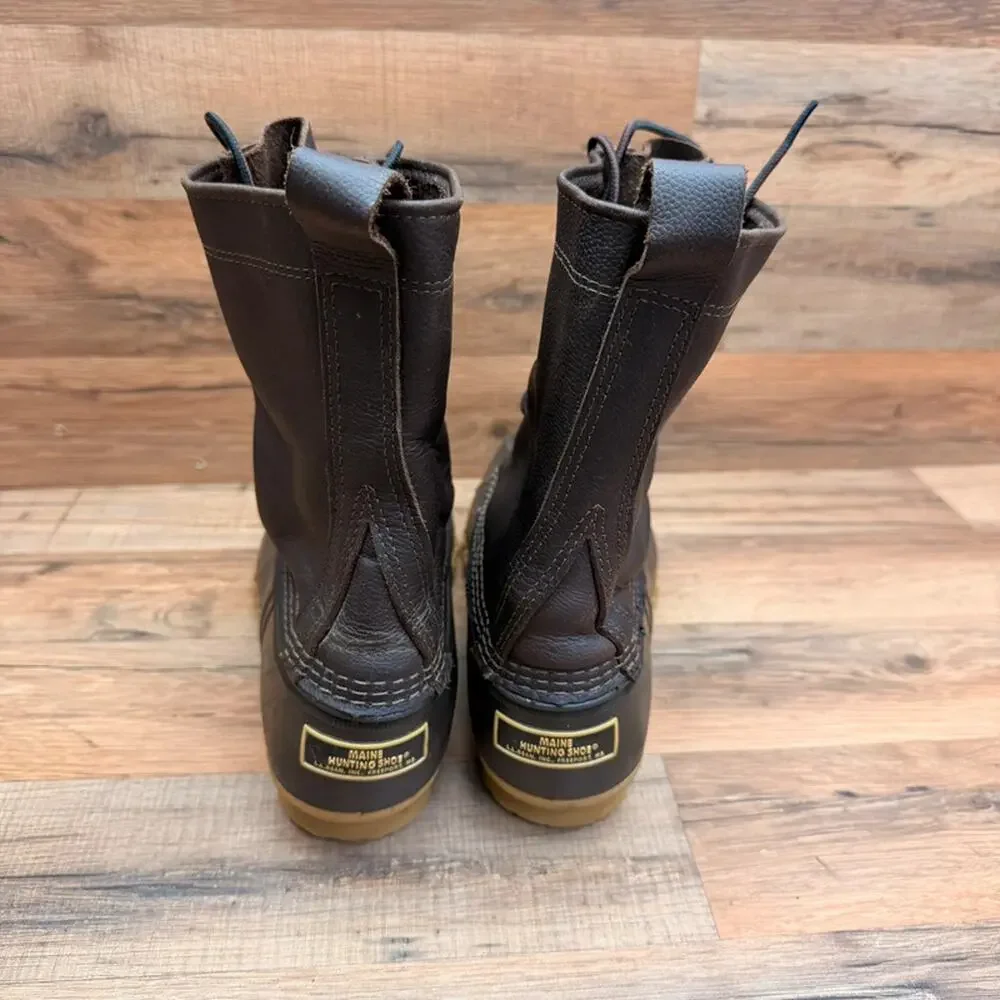 LL Bean Boots Brown Leather Mens 11 Waterproof Hunting Outdoor Duck